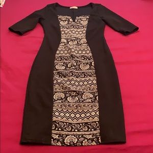 Fun print black and white dress